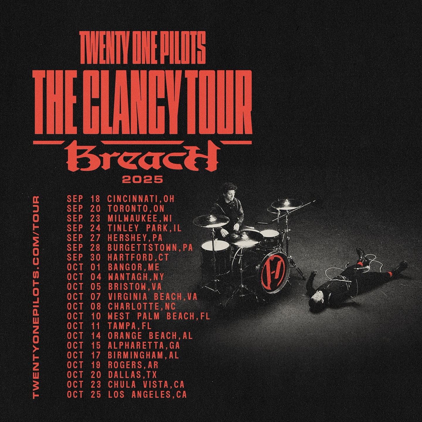 Twenty One Pilots The Clancy Tour: Breach Tour Poster 2025
